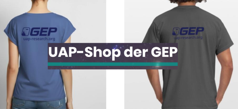 T-Shirts mit GEP-Logo und Hinweis "UAP-Shop der GEP"